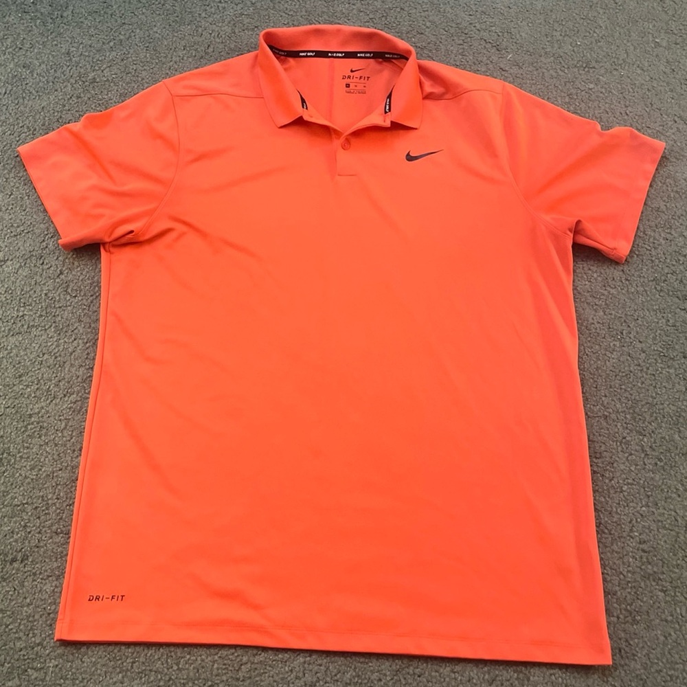 Nike Men's Golf Orange Dri-FIT Polo XL